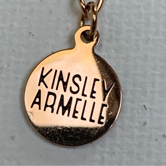 Kinsley Armelle Rose Gold Charlotte Necklace Hammered Disc Necklace RETIRED - Picture 6 of 13